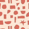 Abstract seamless boho pattern with hand drawn abstract geometric spots