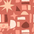 Abstract seamless boho pattern with hand drawn abstract geometric spots