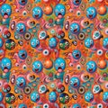 Abstract seamless bright colorful psychedelic comic pattern Royalty Free Stock Photo