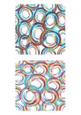 Abstract seamless circle patterns in modern grunge style, multicolored shapes on white background Royalty Free Stock Photo