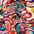 Abstract seamless color pattern in graffiti style. Quality vector illustration for your design Royalty Free Stock Photo