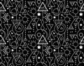 Abstract Seamless Decorative Geometric Black White Pattern Royalty Free Stock Photo