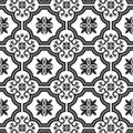 Abstract seamless dmask pattern of black and white color