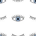 Abstract seamless eyes pattern for girls, boys. Creative vector pattern with psychodelic eyes. Funny eyes pattern for Royalty Free Stock Photo