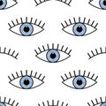 Abstract seamless eyes pattern for girls, boys. Creative vector pattern with psychodelic eyes. Funny eyes pattern for Royalty Free Stock Photo