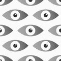 Abstract seamless eyes pattern. Stylized eye shapes with vertical stripes Royalty Free Stock Photo