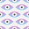 Abstract seamless eyes pattern. Stylized eye shapes with vertical stripes Royalty Free Stock Photo