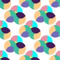 Abstract seamless flat background, composition from colorful spheres. Balance circles, geometry pastel colors icon. Vector