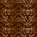 Abstract seamless floral brown pattern Royalty Free Stock Photo