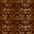 Abstract seamless floral brown pattern