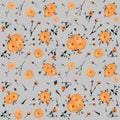 Abstract seamless floral pattern with chrysanthemums Royalty Free Stock Photo