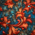 Abstract seamless floral pattern. Thai fabric pattern. Wallpaper. Generative AI