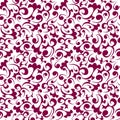 Abstract seamless floral vector burgundy pattern with textural background. Trend and floristic elements of lilac and