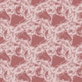 Regular intricate wavy lines pattern pink and white on light brown shimmering