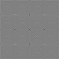 Abstract seamless geometric pattern background. Square spiral maze in black and white. Vector illustration Royalty Free Stock Photo