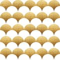 Abstract seamless geometric pattern with gold texture squama.