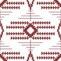 Abstract seamless geometric embroidery pattern