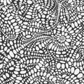 Abstract seamless geometric pattern. Monochrome fractal pattern. Reptile skin - Vector