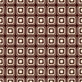 Abstract seamless geometric pattern of smooth beige squares on dark brown background