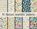 10 Abstract seamless geometric patterns Royalty Free Stock Photo