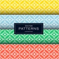 Abstract seamless geometric patterns set in four colors Royalty Free Stock Photo
