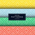 Abstract seamless geometric patterns set in four colors Royalty Free Stock Photo