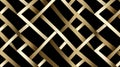 Abstract seamless gold square art deco pattern isolated on black background Royalty Free Stock Photo