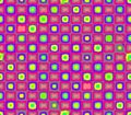 Abstract seamless gray background pink flowers and yellow squares Royalty Free Stock Photo