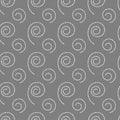 Abstract seamless gray background with white spirals Royalty Free Stock Photo