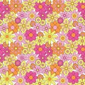 Abstract seamless groovy flower background. Royalty Free Stock Photo