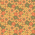 Abstract seamless groovy flower background. Royalty Free Stock Photo