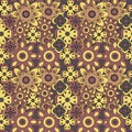 Abstract seamless groovy flower background. Royalty Free Stock Photo