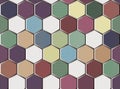 Abstract seamless grunge background with hexagon colored tiles