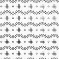 Abstract seamless hand drawn ethnic pattern of repeating decorative elements. Doodle style illustration Royalty Free Stock Photo
