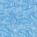 Abstract seamless hand-drawn pattern. See waves Royalty Free Stock Photo