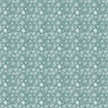 Hand drawn winter snowflakes design white on turquoise background seamless tile Royalty Free Stock Photo