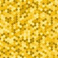 Abstract seamless hexagonal background. gold honey colors style