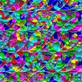 Abstract seamless hypnotic pattern of colored waves