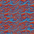 Abstract seamless hypnotic pattern in warm-cool colors