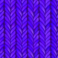 Abstract seamless knitted pattern. Violet realistic knit texture, merino wool fabric. Monochrome repeating winter design