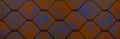 Abstract seamless orange blue rusty geometric rhombus diamond hexagon comlimentary 3d damask ornate tiles rust wall texture