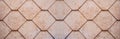 Abstract seamless orange brown rusty geometric rhombus diamond hexagon 3d damask ornate tiles rust wall texture background banner