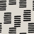 Abstract seamless paintbrush stroke pattern. Artistic monochrome black and white grunge endless background. EPS10 vector. Swatch i