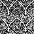 Abstract seamless pattern of the architectural style papercut