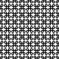 Abstract seamless pattern background. Black bowen knots, or loop square, design elements in linear arrangement isolated