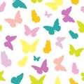 Abstract Seamless Pattern Background with Butterfly. Vector Illustration