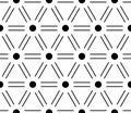 Abstract seamless pattern background. Regular diagonal grid of double solid lines with dots in the cross points. Vector Royalty Free Stock Photo