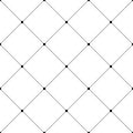 Abstract seamless pattern background. Regular diagonal grid of solid lines with dots in the cross points. Vector