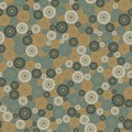 Abstract seamless pattern, background. Uniformly distributed disjoint geometric elements of different sizes. Colored rings with a Royalty Free Stock Photo