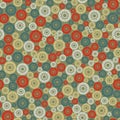 Abstract seamless pattern, background. Uniformly distributed disjoint geometric elements of different sizes. Colored rings with a Royalty Free Stock Photo